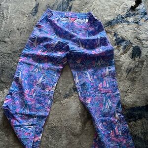 EUC Lilly Pulitzer Linen Pants with Elastic Waist size XL